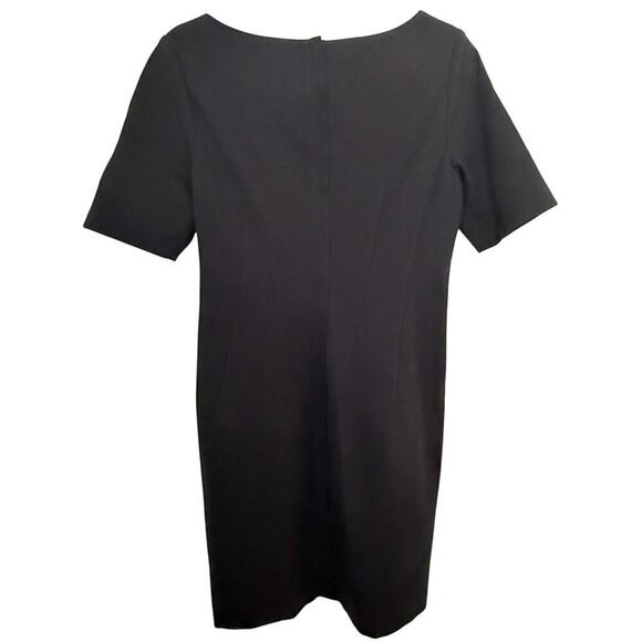 Lafayette 148 New York Shift Dress Half Sleeve Career Work Black Size 6 - Picture 2 of 5